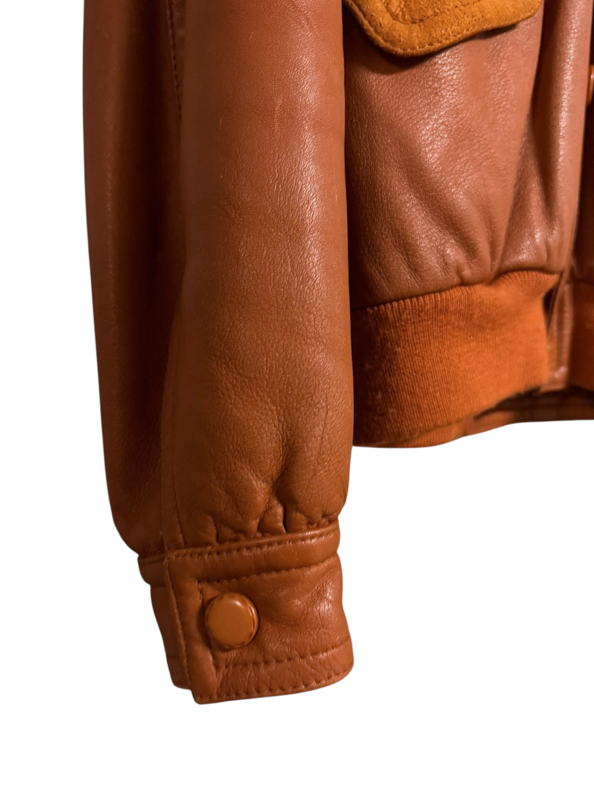 Giacca vintage Pancaldi in pelle ovina con colletto shearling made in Italy — foto 2