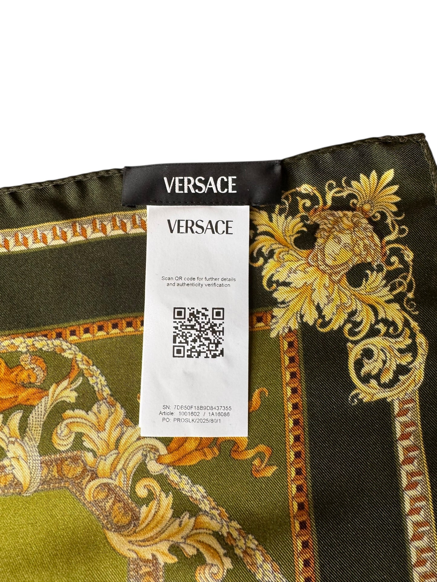 Foulard Versace Barocco Verde in Seta 45x45 — foto 3