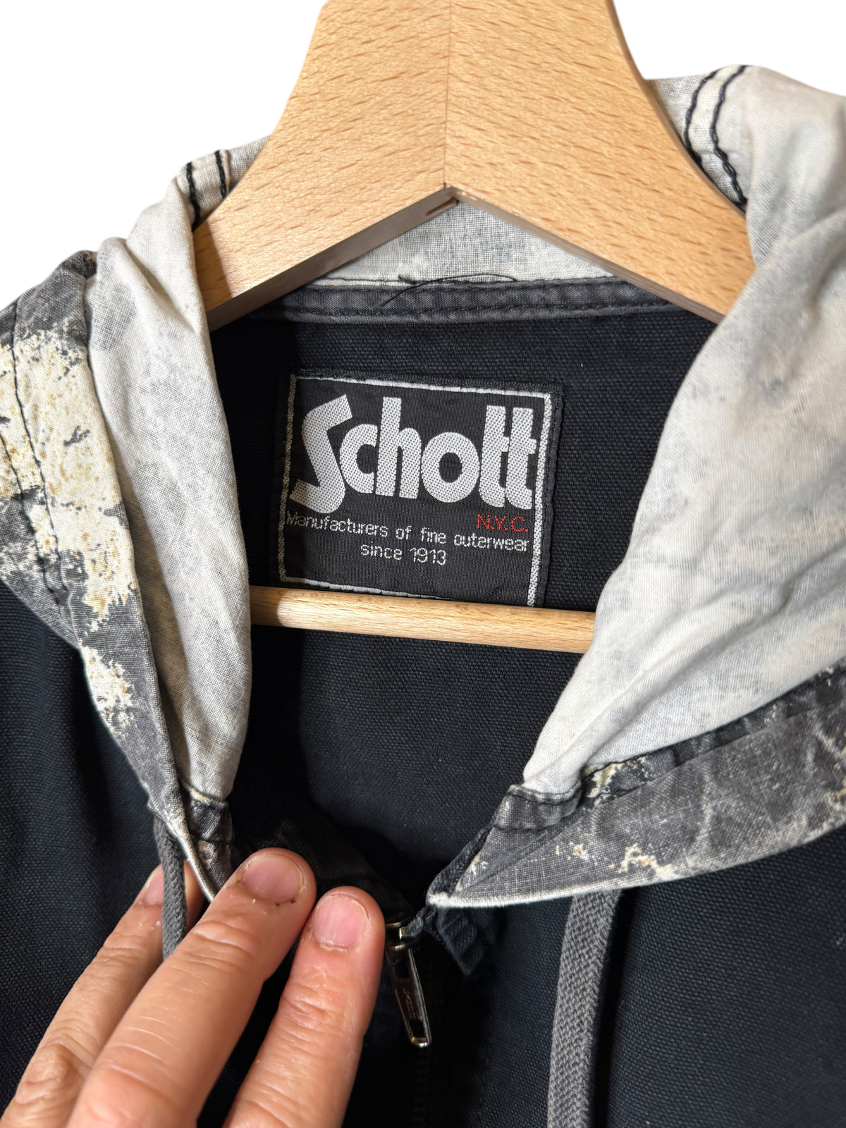 Schott NYC Vintage Hoodie Jacket – Made in Italy — foto 4