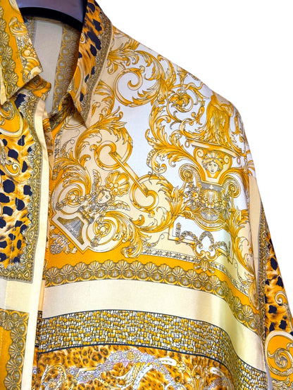Camicia donna vintage Istante di Gianni Versace – Stampa barocca animalier