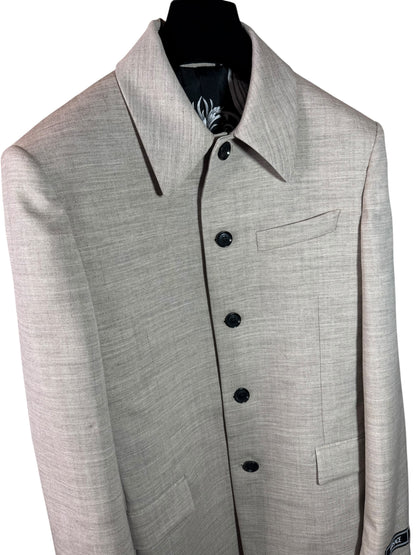 Versace Giacca Uomo Grigia con Fodera Baroque Taglia 48