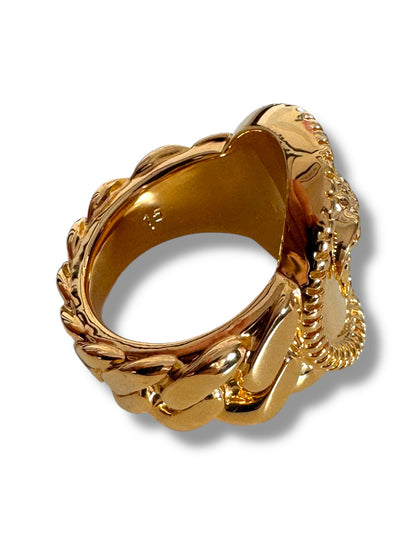 Anello Versace Medusa Chain Gold Tone Made in Italy Taglia 15 — foto 5