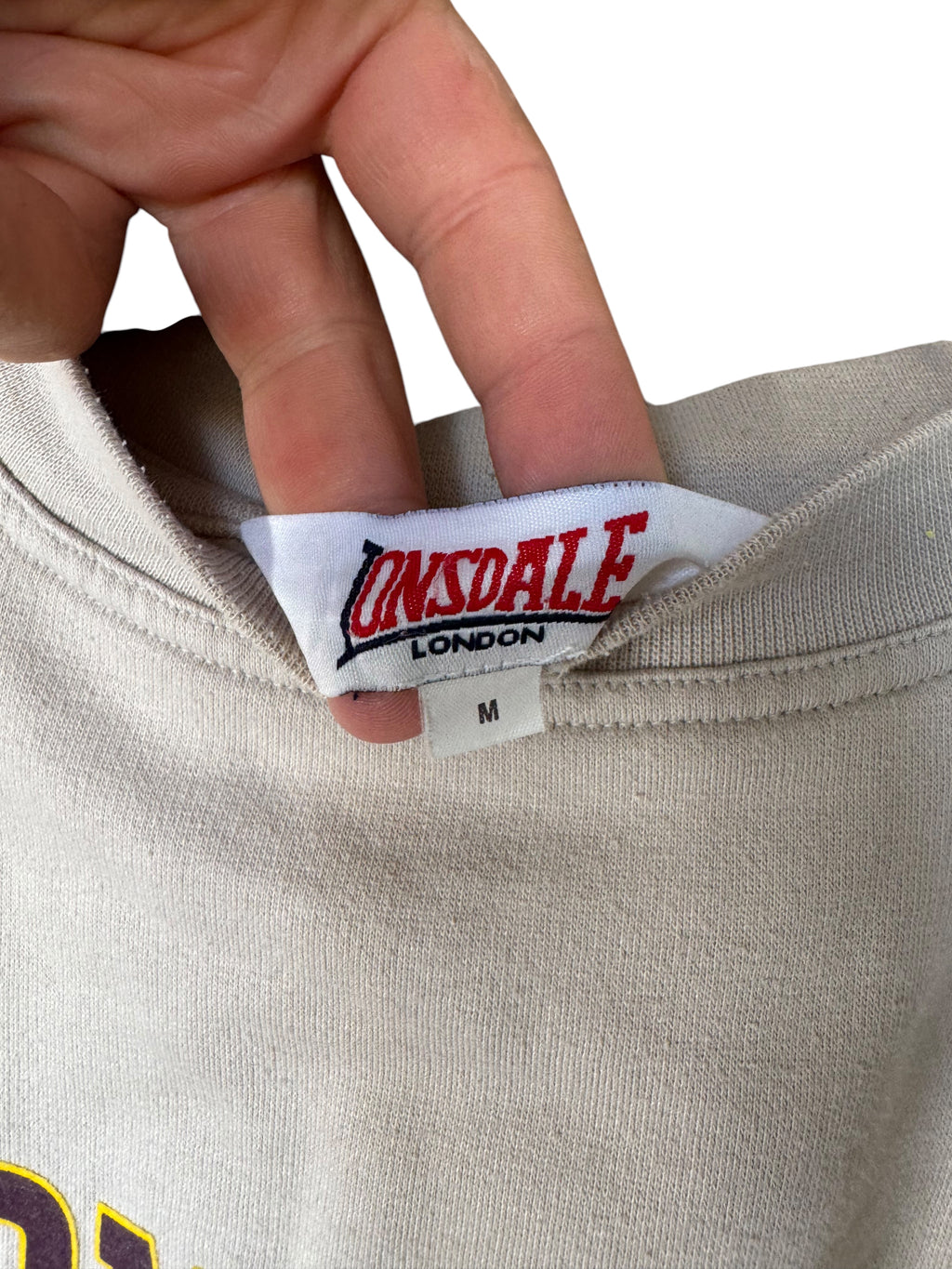 Felpa vintage Lonsdale London grigia logo frontale taglia M