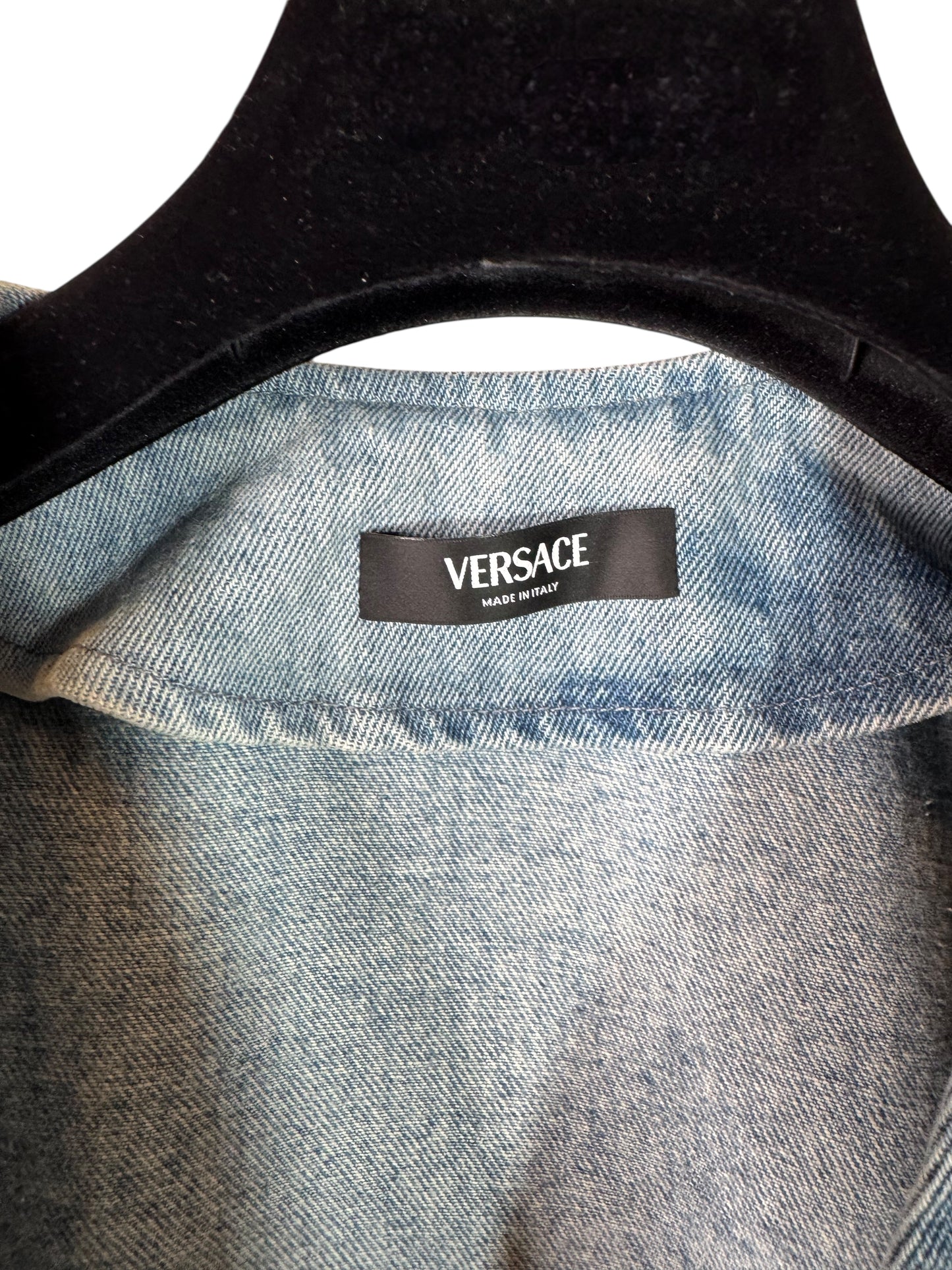 Versace Gilet Uomo in Denim Azzurro con Dettagli Medusa – Taglia 48 IT