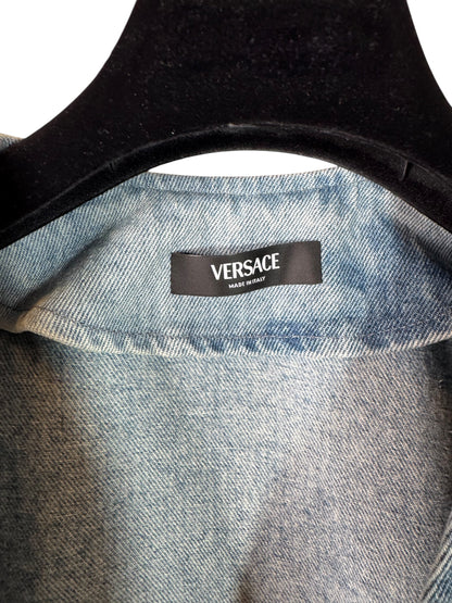 Versace Gilet Uomo in Denim Azzurro con Dettagli Medusa – Taglia 48 IT