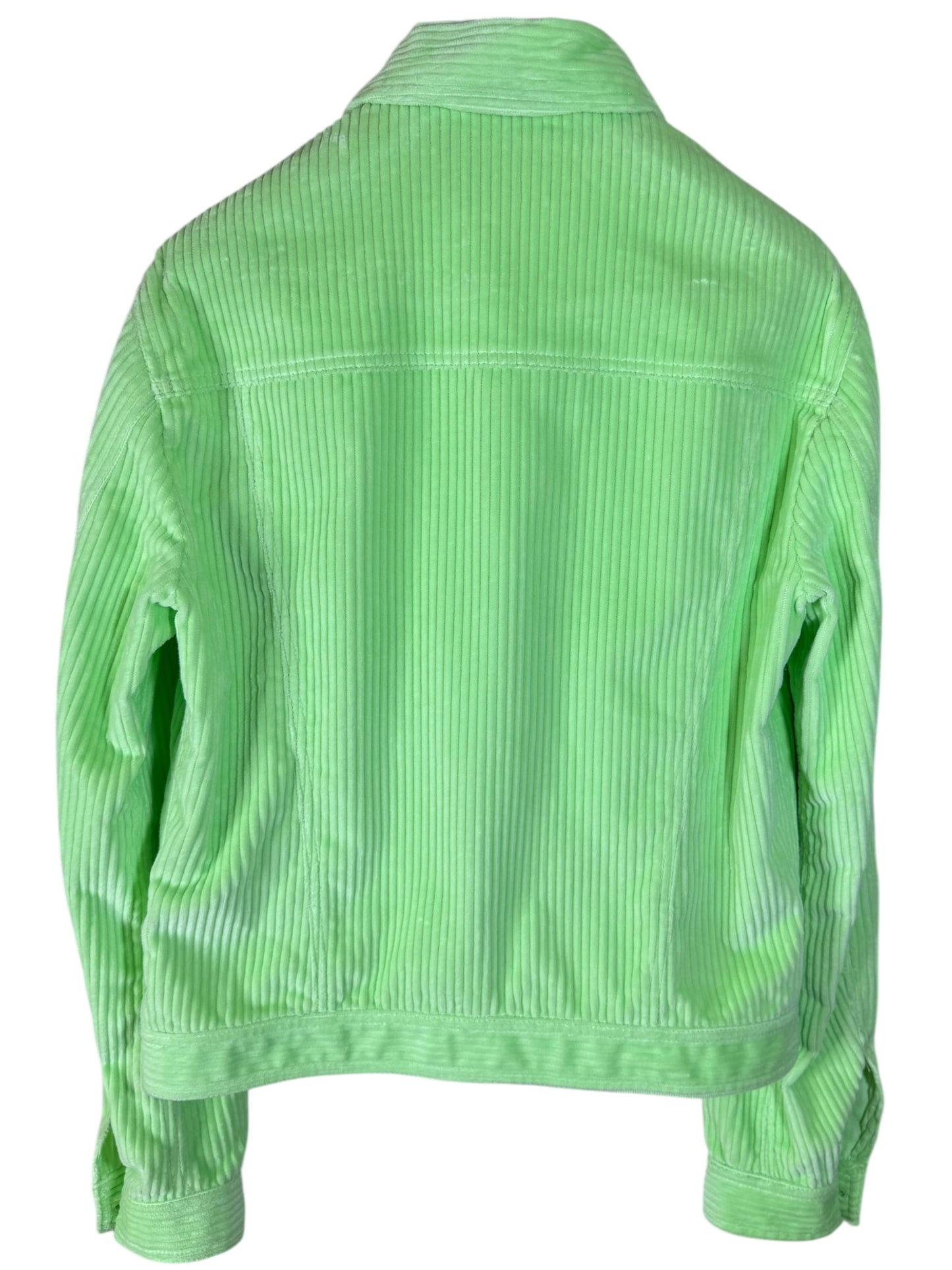 Versace completo giacca e pantaloni in velluto a coste verde lime Made In Italy.