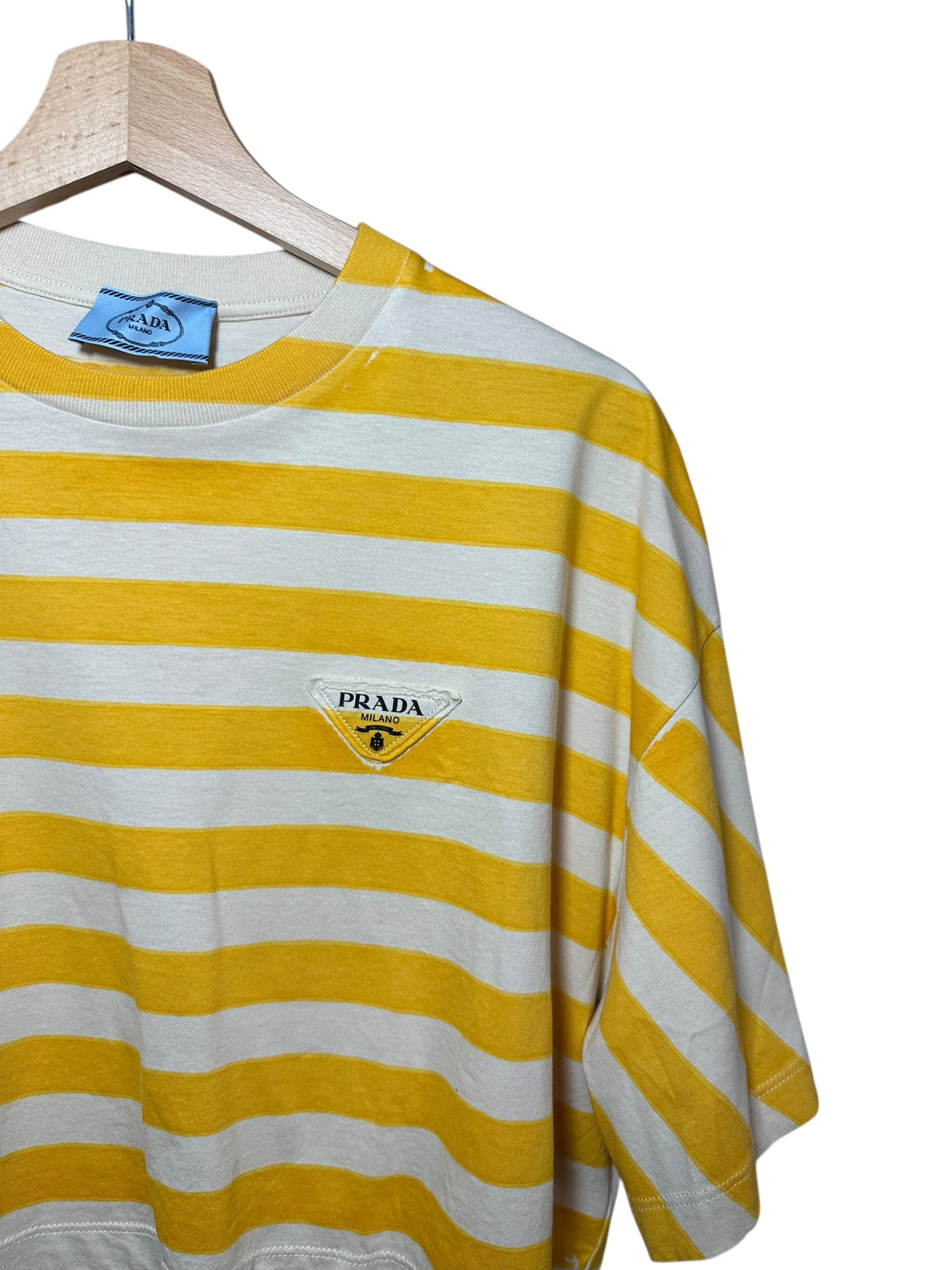 Prada t-shirt crop a righe — foto 2
