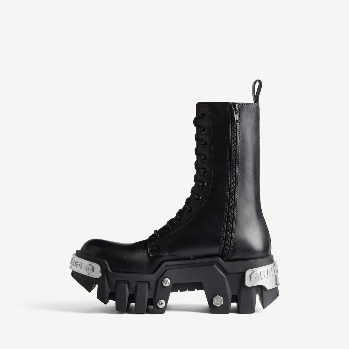 Balenciaga Bulldozer Lace Booti black silver pelle - taglia 44