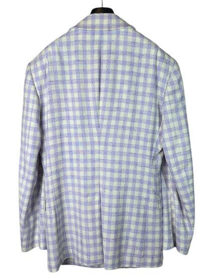 Versace completo uomo giacca e pantalone a quadri lilla/avorio Tg. 48 Made in Italy