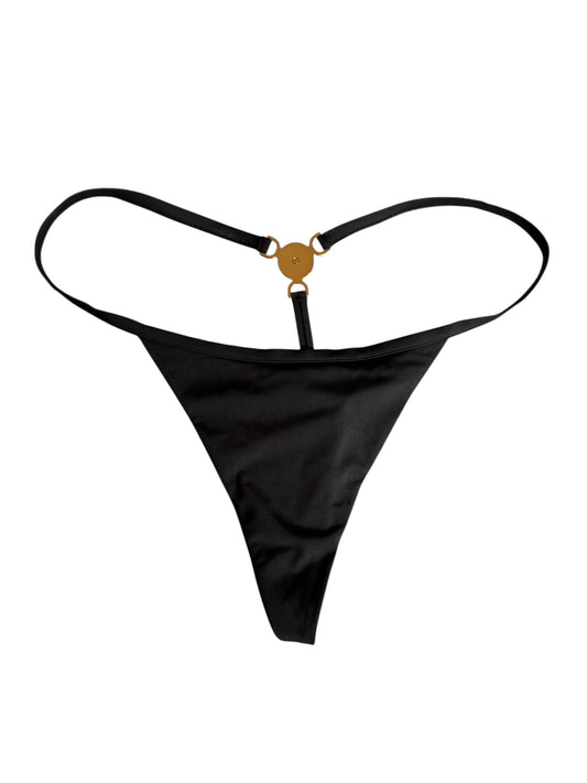 Versace perizoma nero Medusa oro nuovo con cartellini taglia 4