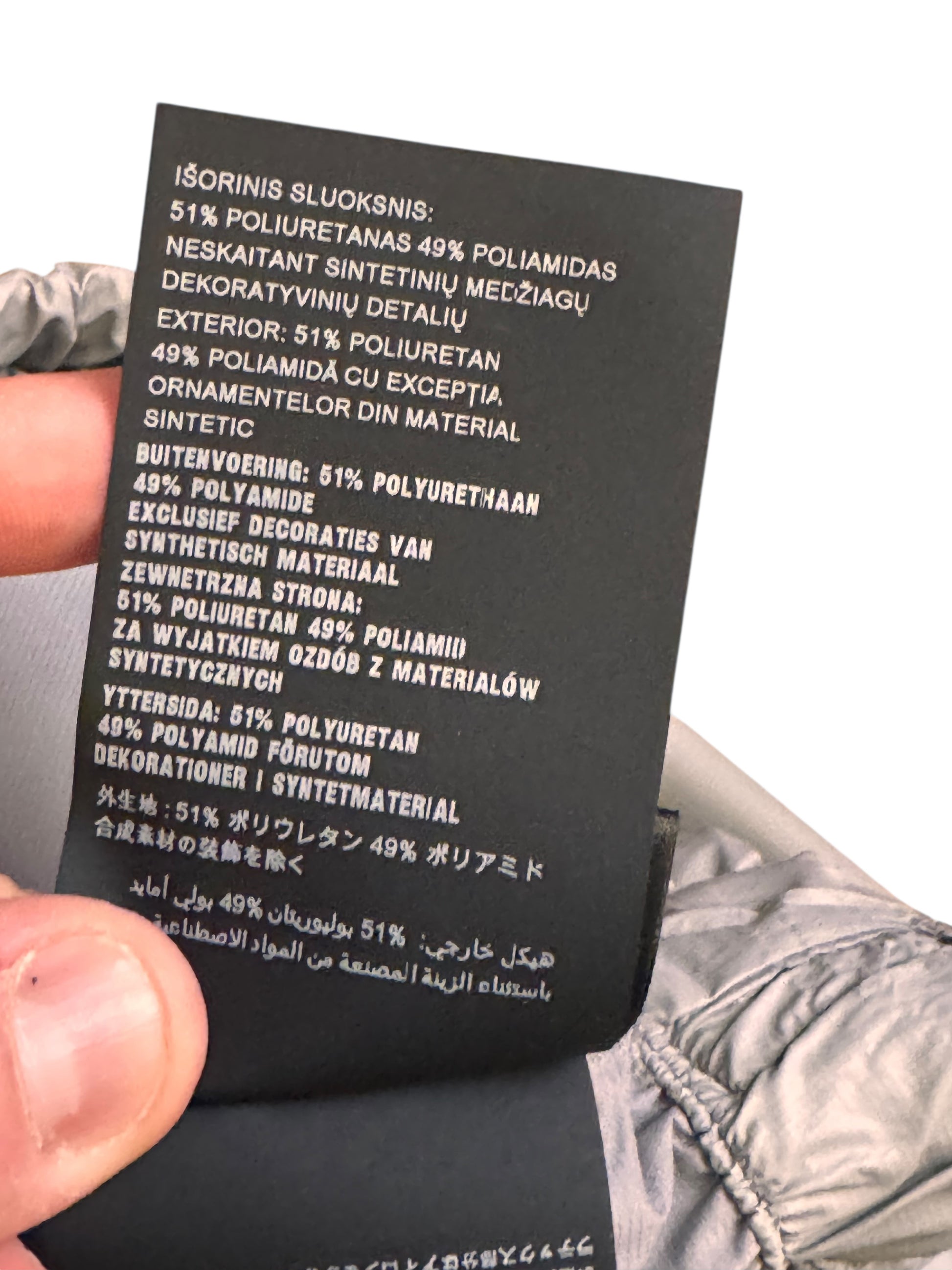 Prada pantaloni tecnici nylon grigio bande nere logo rosso tg 52 nuovi — foto 9