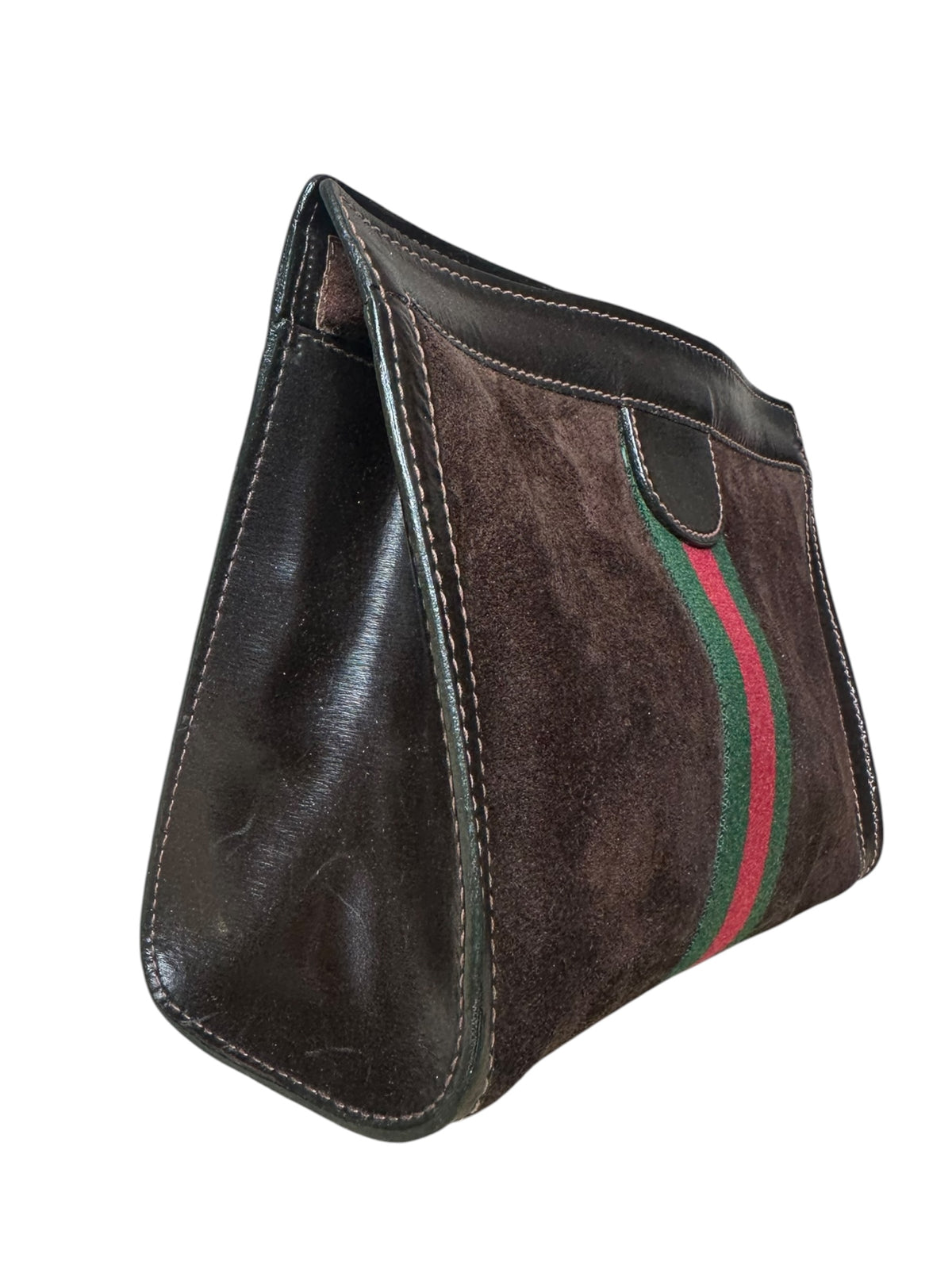 Gucci pochette vintage in pelle scamosciata