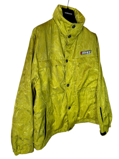 Giacca Versace Milano gialla con motivo Barocco tono su tono – Taglia 48