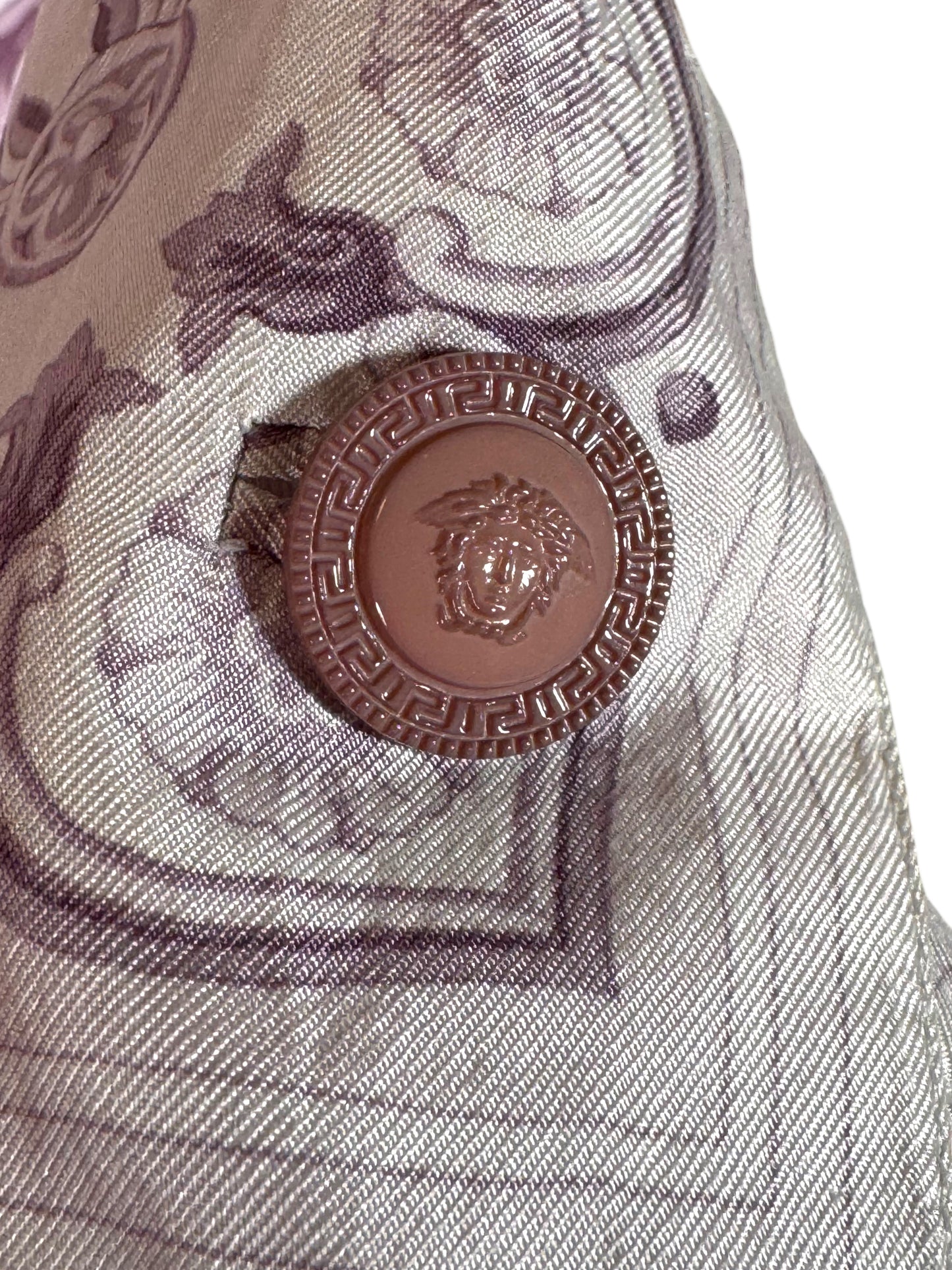 Camicia vintage Gianni Versace donna anni 90 stampa barocca rosa