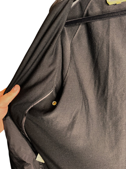 Hermès giacca con cappuccio lana e inserti tessuto tecnico nera zip frontale S — foto 15