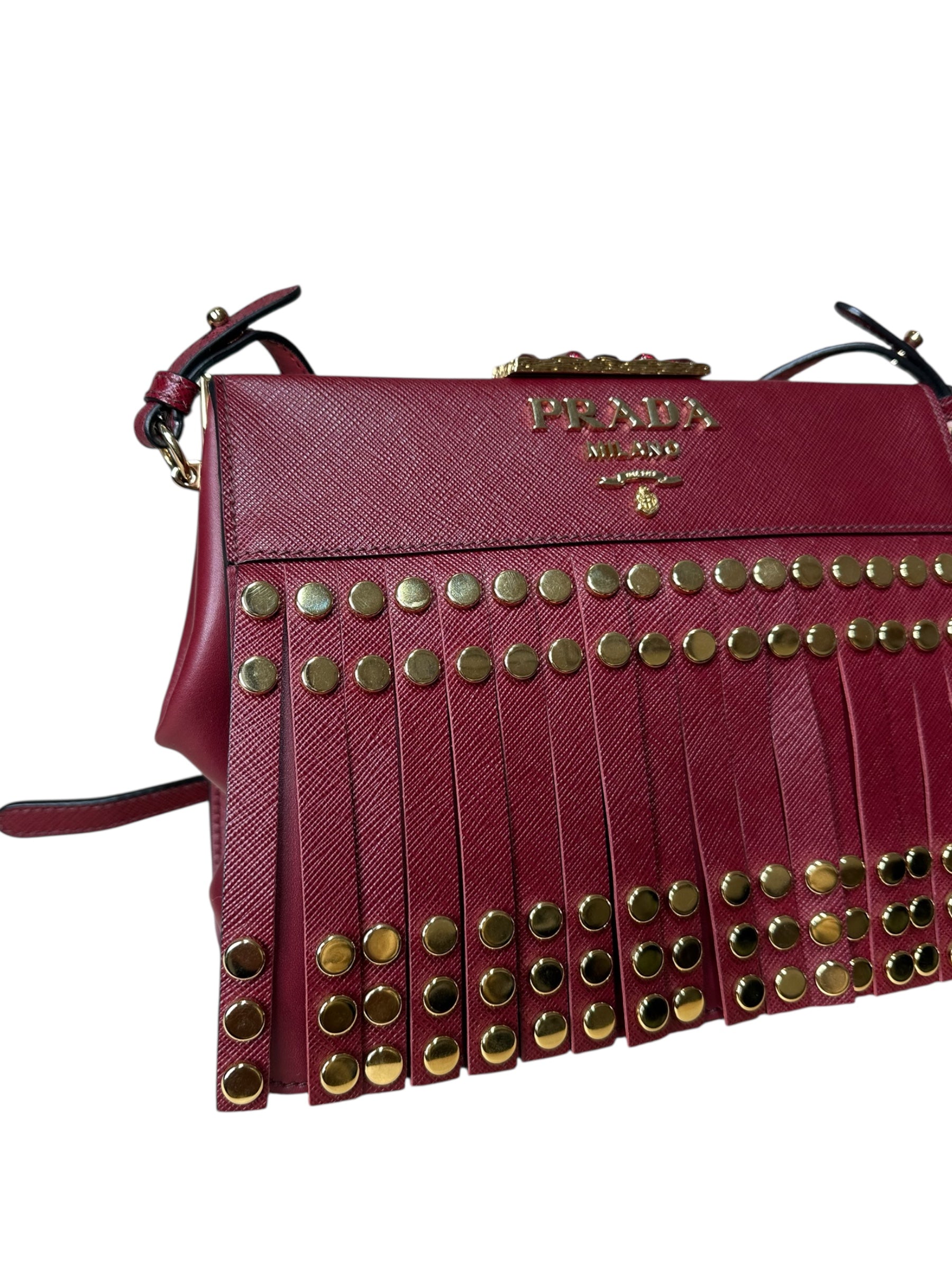 Prada borsa in pelle con frange — foto 2