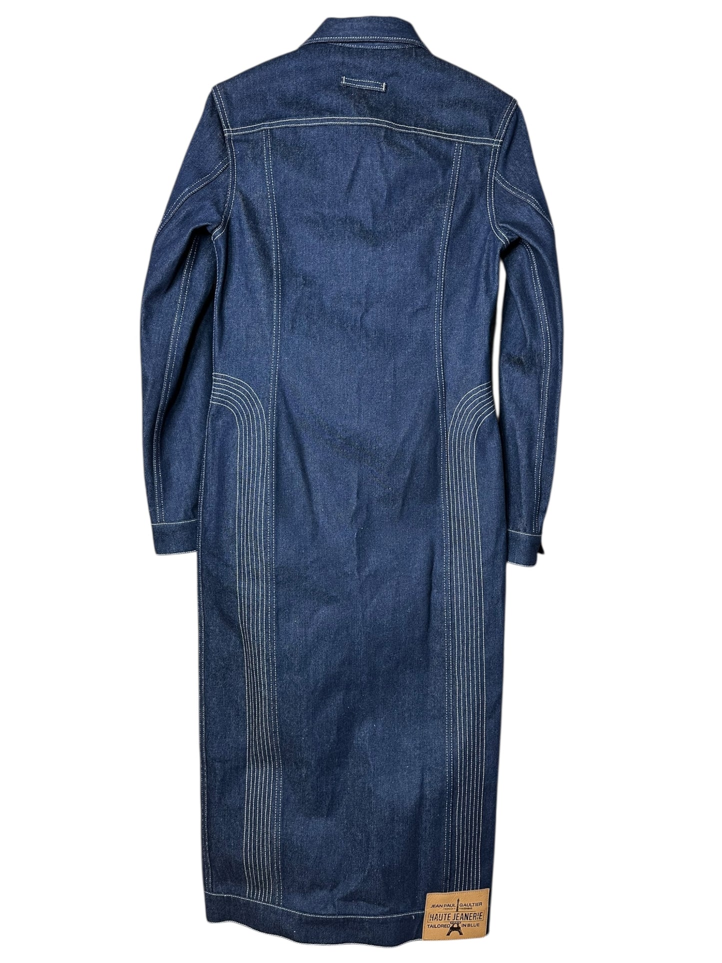 Jean Paul Gaultier maxi giacca in denim (S)