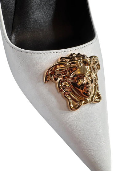 Versace décolleté Medusa bianche in pelle tacco alto - taglia 40