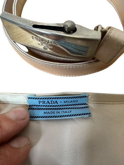 Prada gonna vintage in seta con cintura (M)
