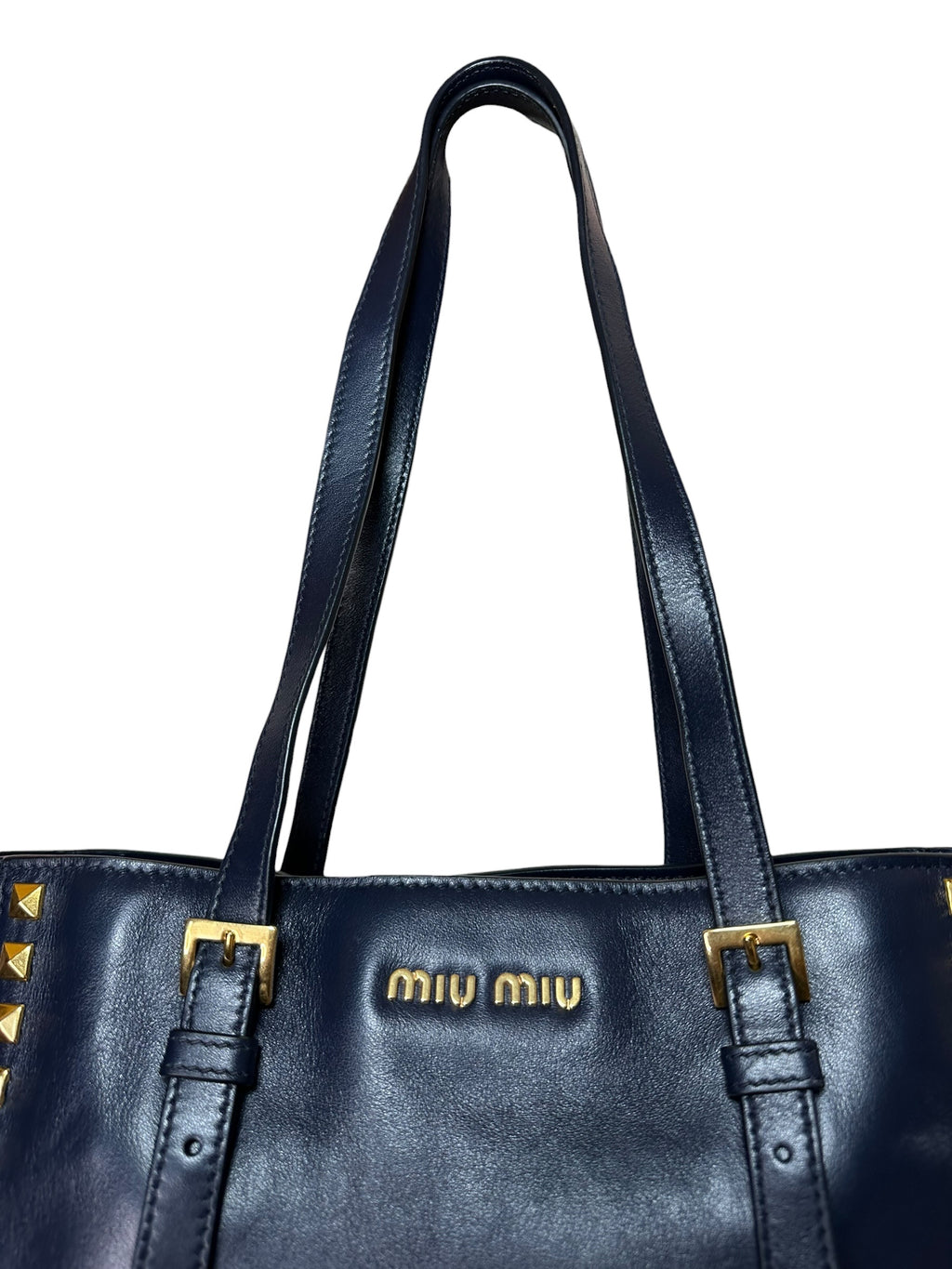 Miu Miu borsa in pelle con borchie