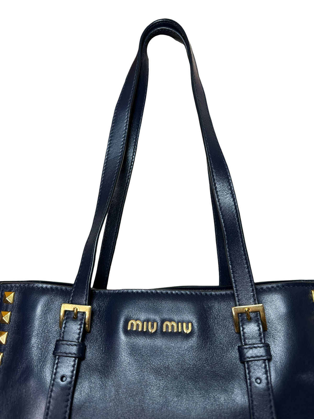 Miu Miu borsa in pelle con borchie