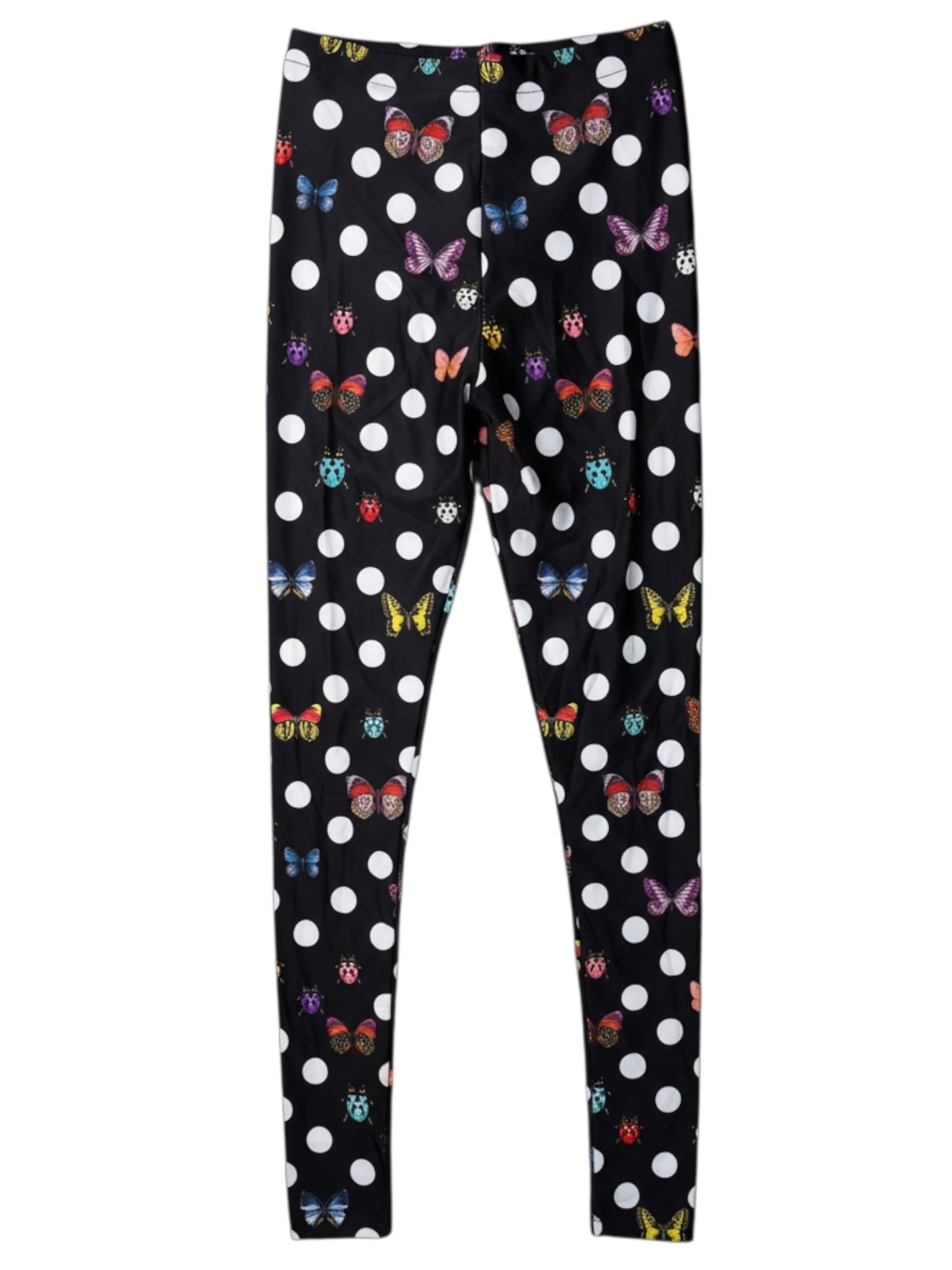 Leggings Versace Dua Lipa neri a pois con farfalle e coccinelle taglia 36 — foto 7