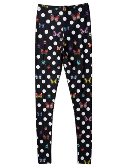 Leggings Versace Dua Lipa neri a pois con farfalle e coccinelle taglia 36 — foto 7