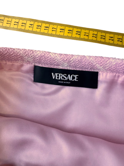 Gonna Versace tweed rosa lana vergine Medusa – TG 38 IT