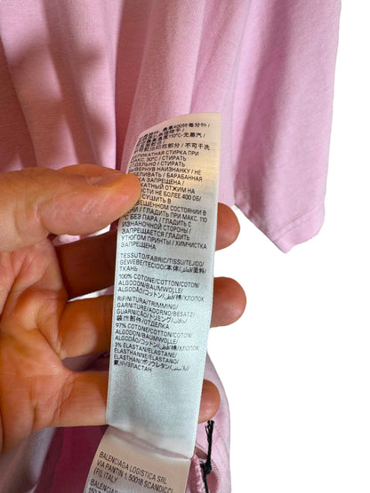 Balenciaga T-shirt Unisex Rosa XS (vestibilità Over fino a L/XL) - Effetto Destroyed