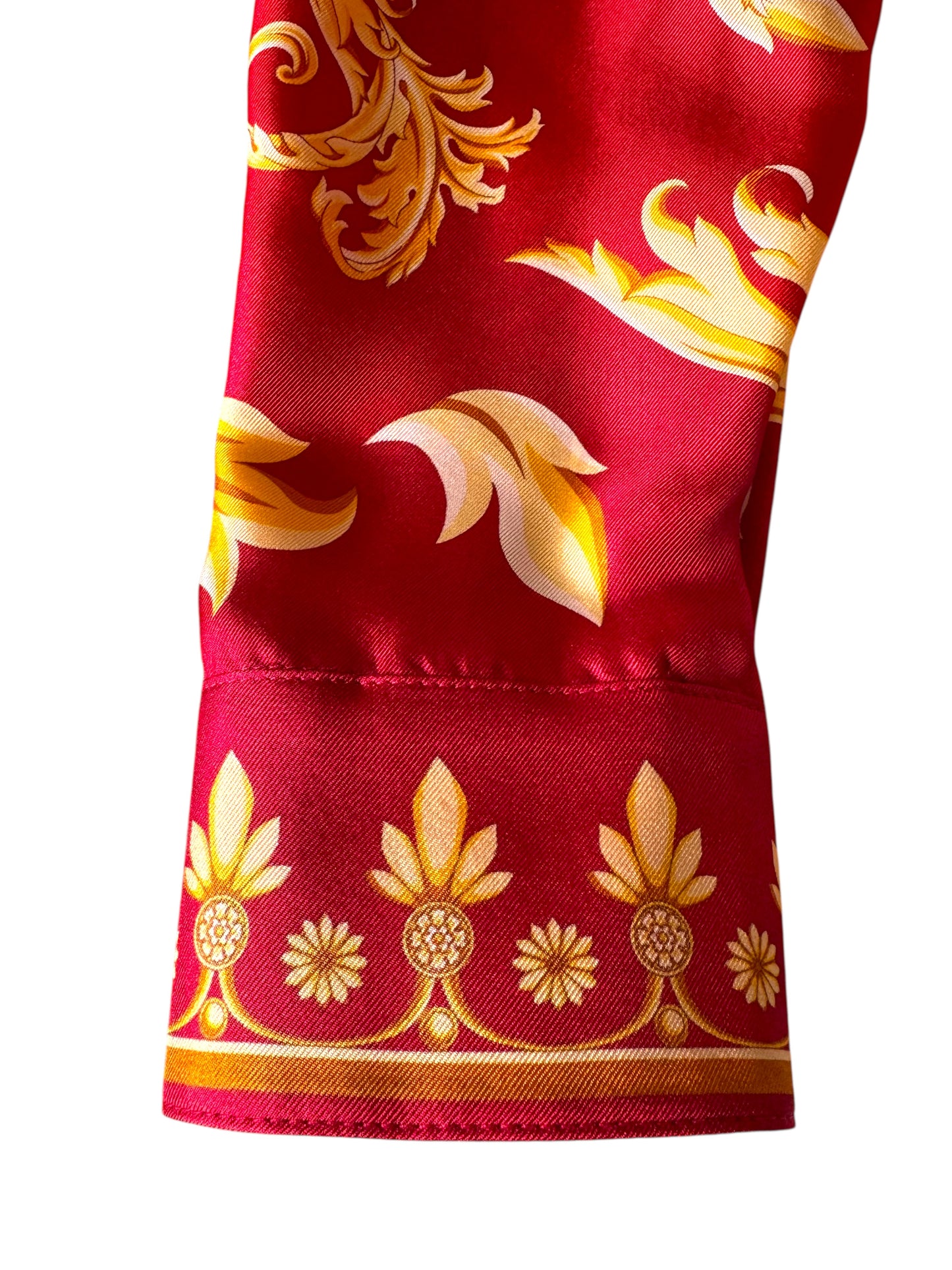 Camicia Versace seta rossa stampa Medusa barocco tg 36 - Difetto — foto 13