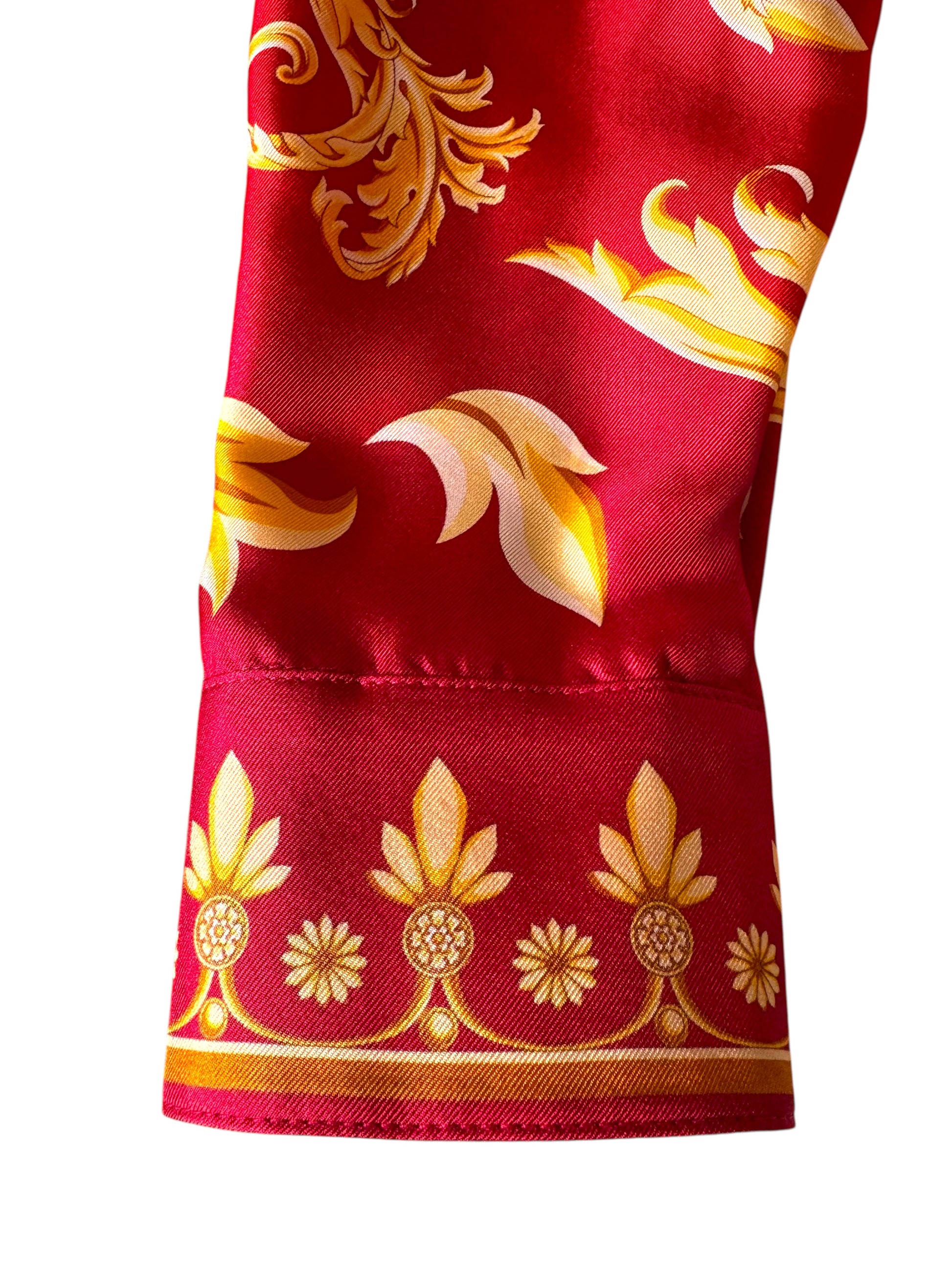 Camicia Versace seta rossa stampa Medusa barocco tg 36 - Difetto — foto 13