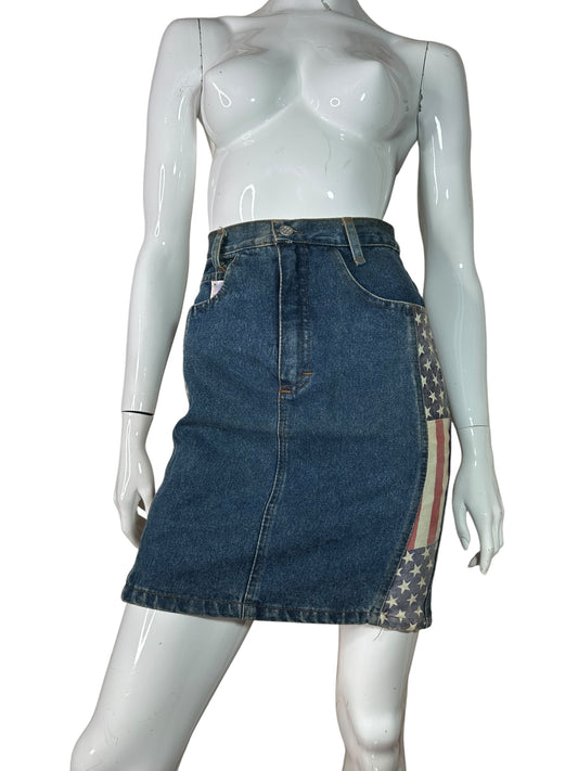 Mini gonna vintage in denim (M)