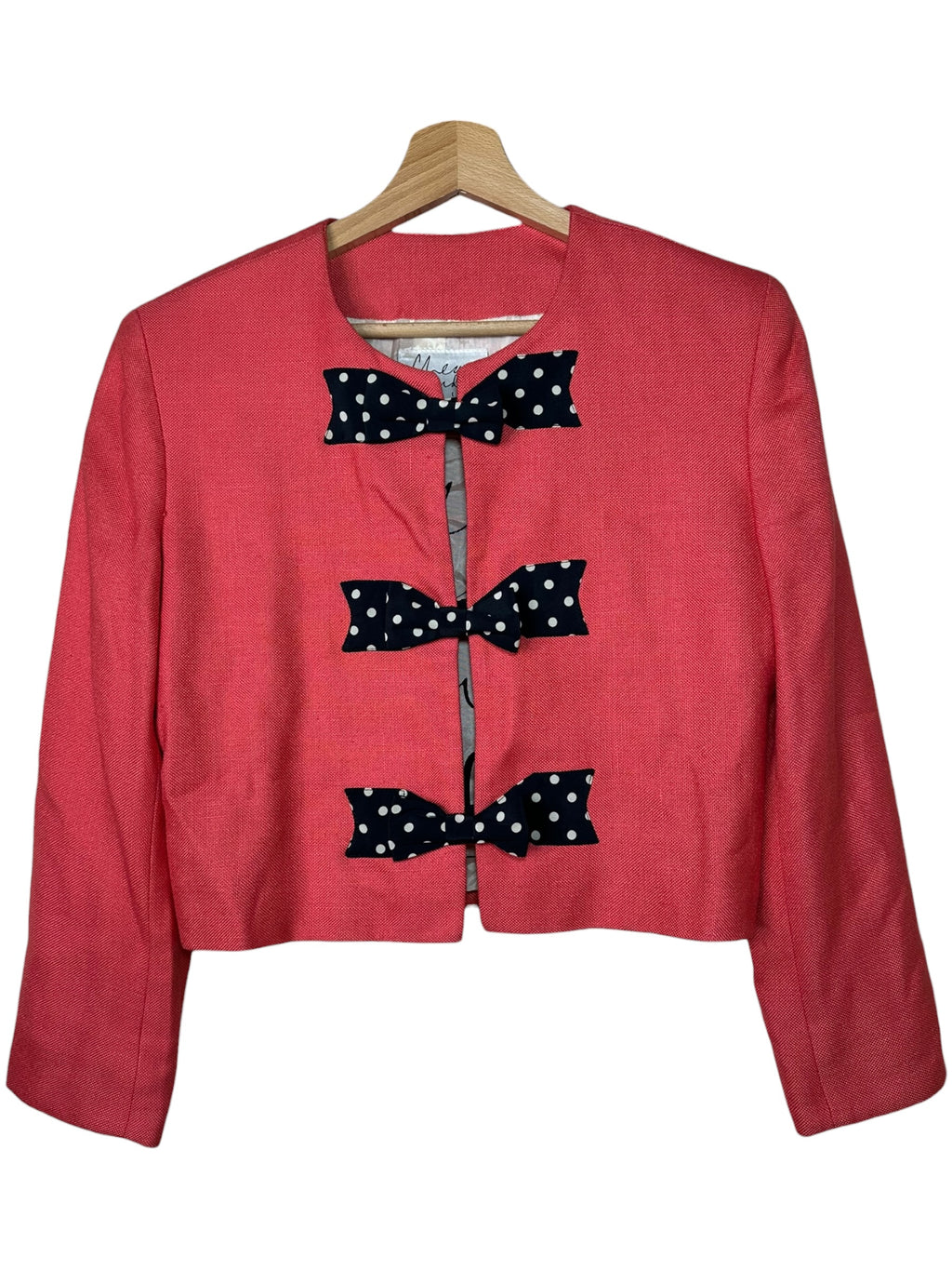 Moschino cheap and chic blazer vintage rosso con fiocchi (40)