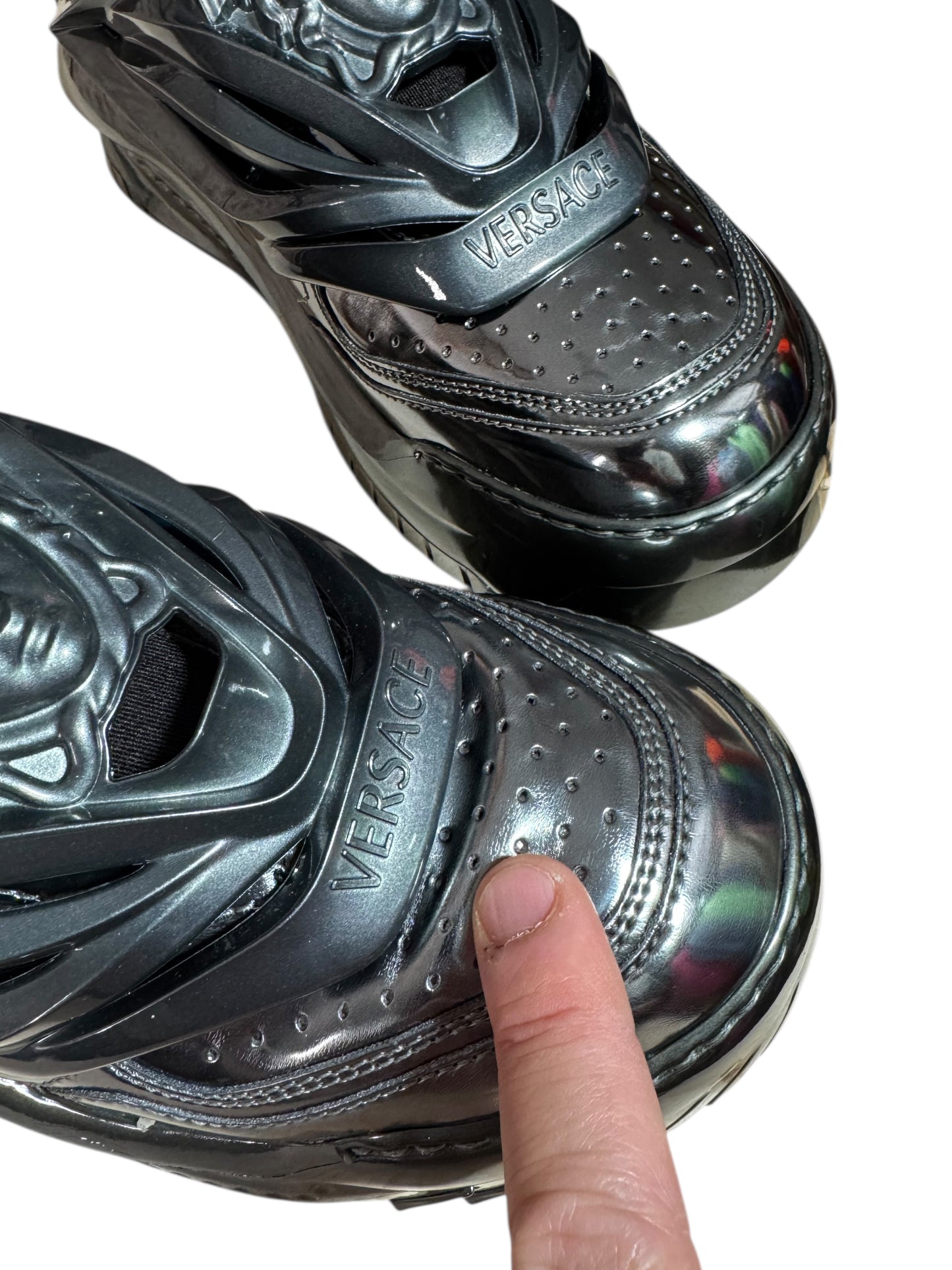 Versace Odissea sneakers nere con logo Medusa 3D – IT 43.5 – con difetto leggero