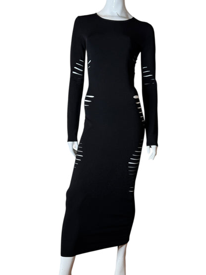 Versace Abito Lungo Nero Cut-Out in Maglia – Taglia IT 42 – Made in Italy.