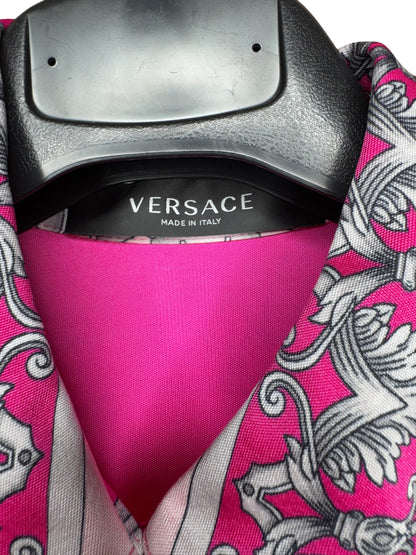 Abito chemisier Versace barocco rosa/fucsia stampa cherubini TG 40 – Nuovo