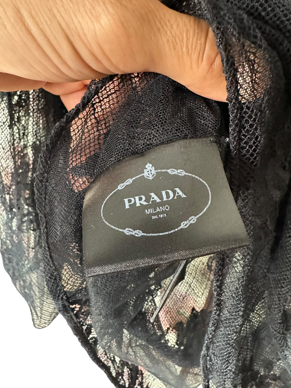 Prada maglia oversize in pizzo — foto 12
