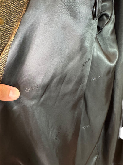 Versace Cappotto Uomo Marrone con Dettagli Medusa Taglia 48 IT – Nuovo.