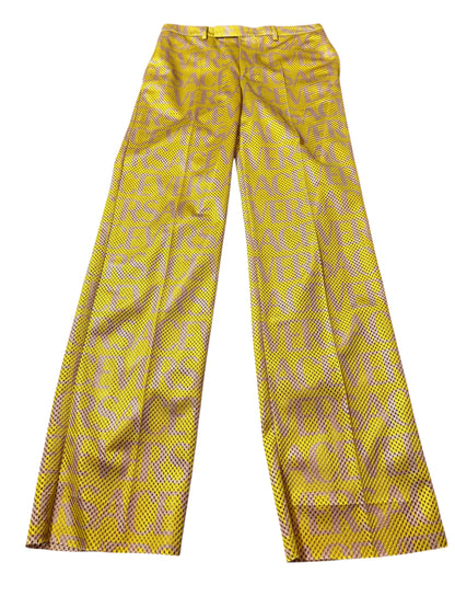 Pantaloni Versace logo all over mesh giallo IT 48 nuovi