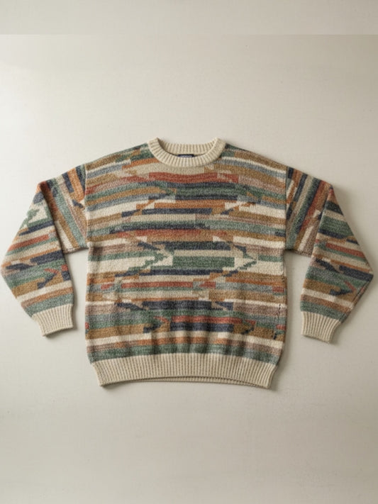 Maglione Vintage Multicolor in Lana e Alpaca – Taglia M