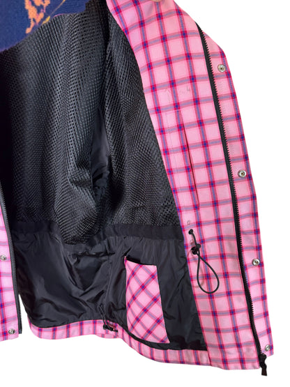 Versace giacca a quadri rosa con cappuccio