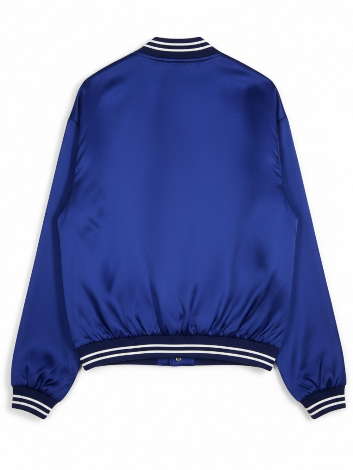 Prada giacca in seta blu con profili tricolore — foto 2
