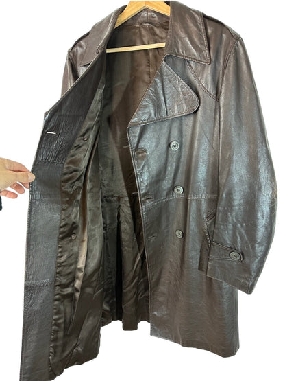 Trench vintage in pelle (L)