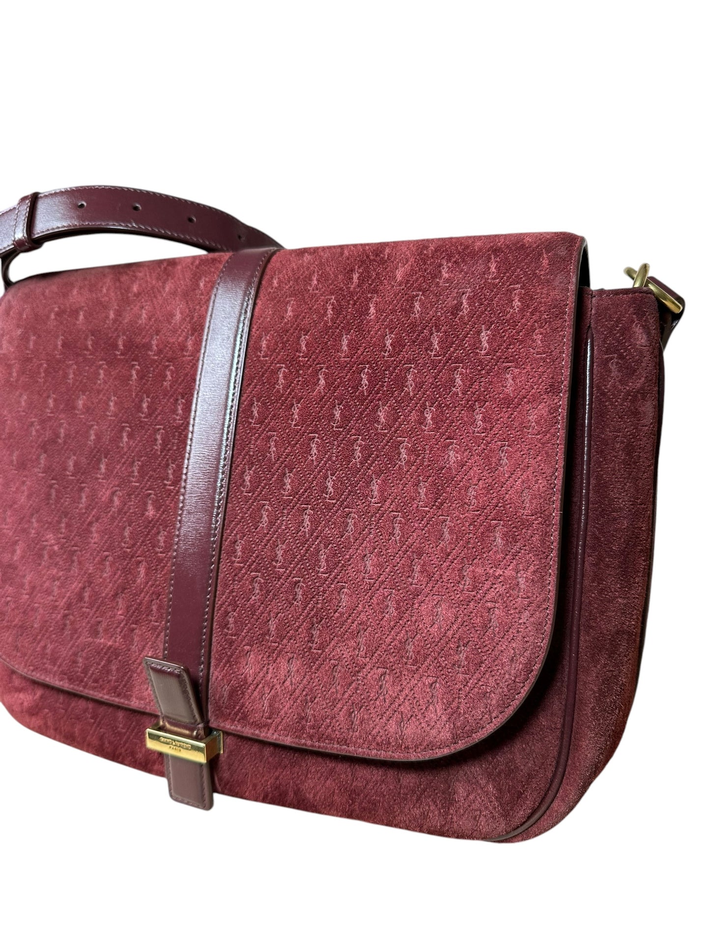 Saint Laurent borsa in suede monogram — foto 5