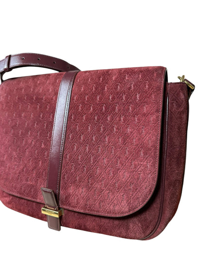 Saint Laurent borsa in suede monogram — foto 5
