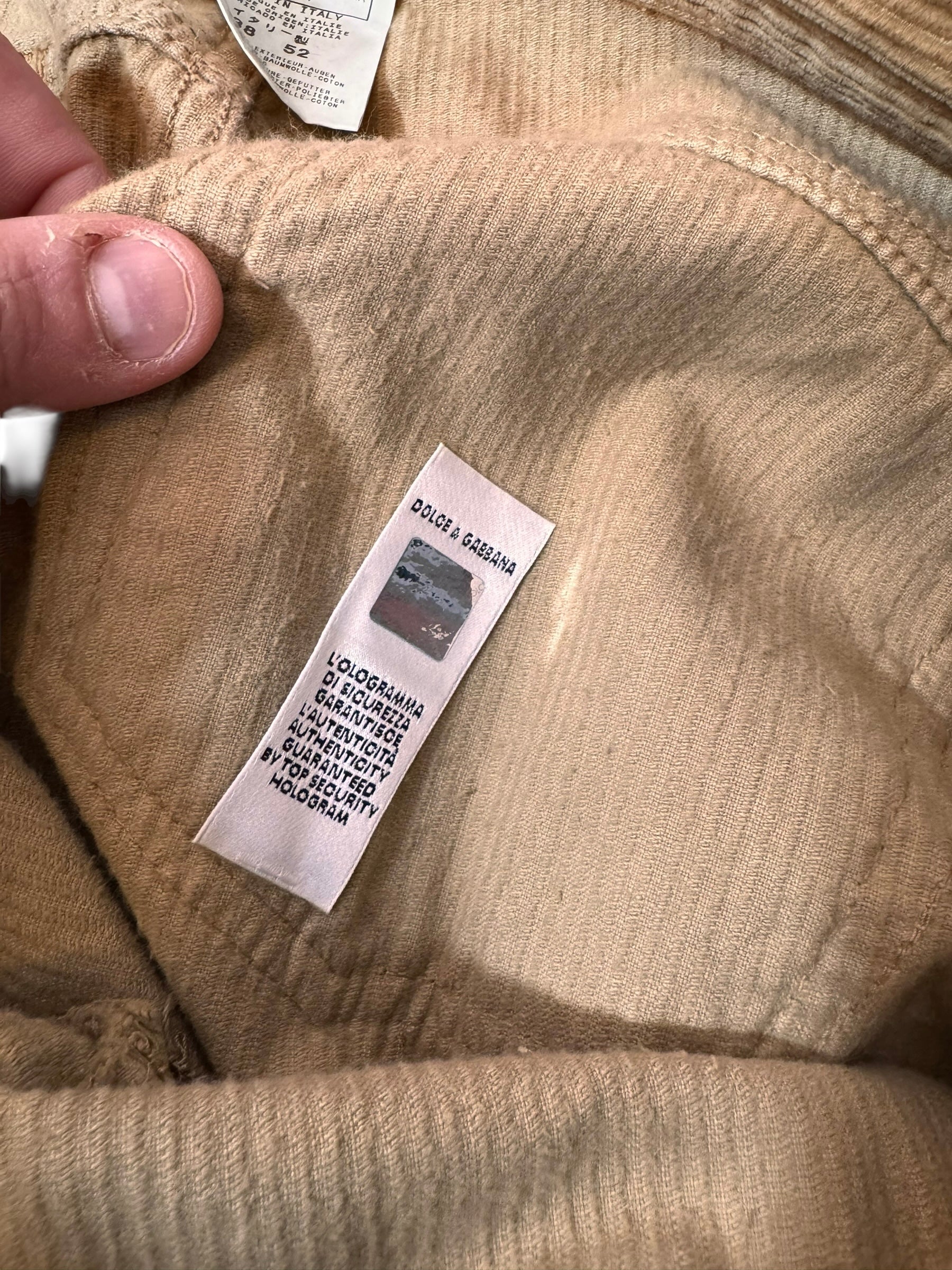 Pantaloni D&G Dolce & Gabbana velluto beige 5 tasche taglia 52 — foto 7