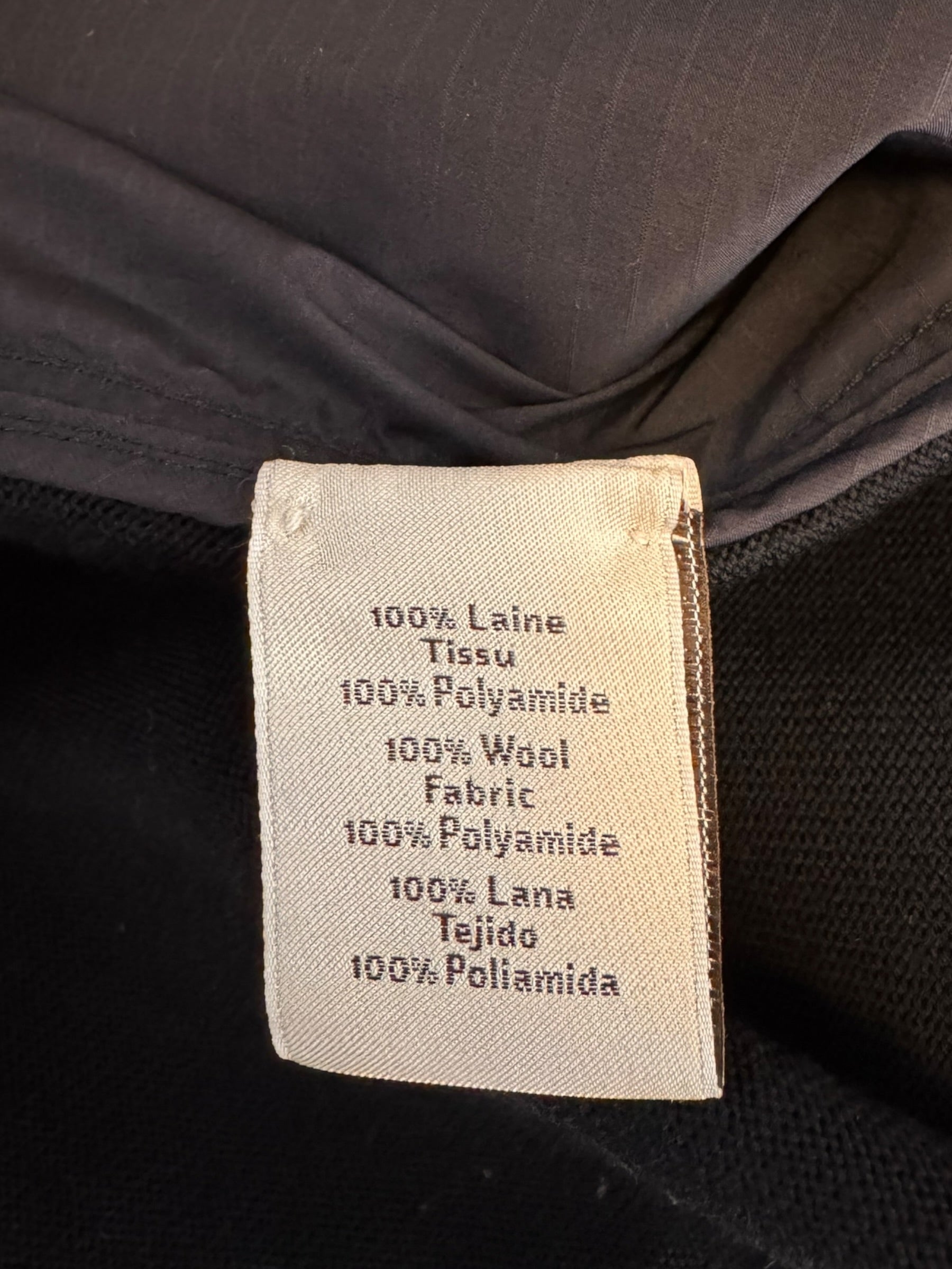 Hermès giacca con cappuccio lana e inserti tessuto tecnico nera zip frontale S — foto 11