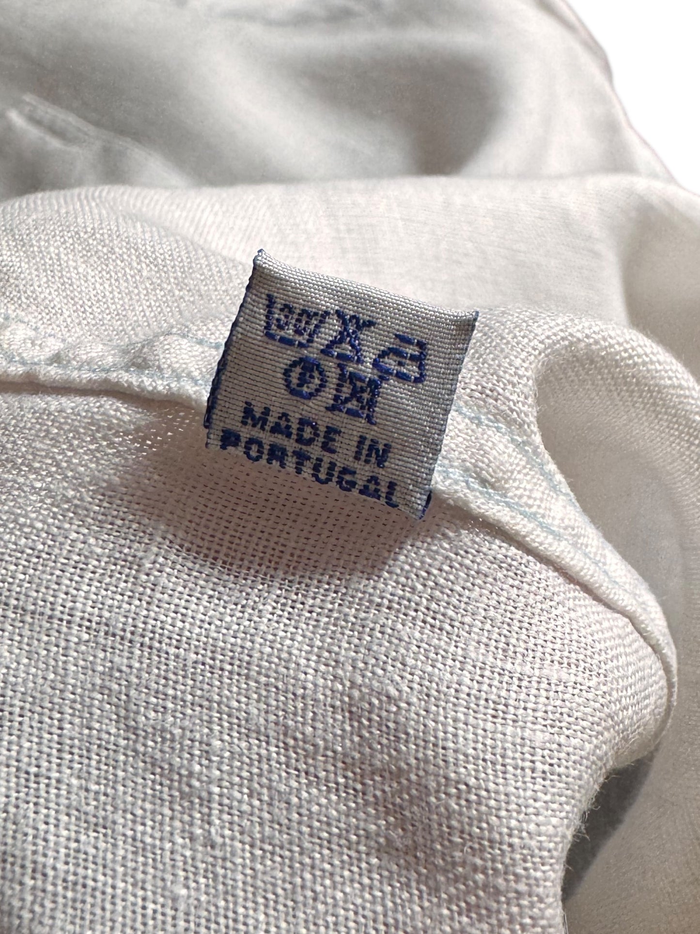 Camicia Barbour uomo XL in lino 100% bianca Made in Portugal