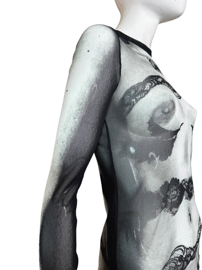 Jean Paul Gaultier top stampato (M)