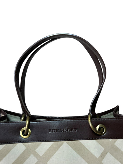 Burberry borsa vintage in tela e pelle
